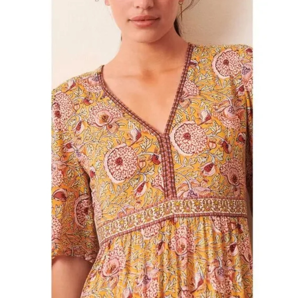ba&sh NWT Valley Floral Maxi Dress in Yellow and Pink Boho Cottagecore - Picture 6 of 14